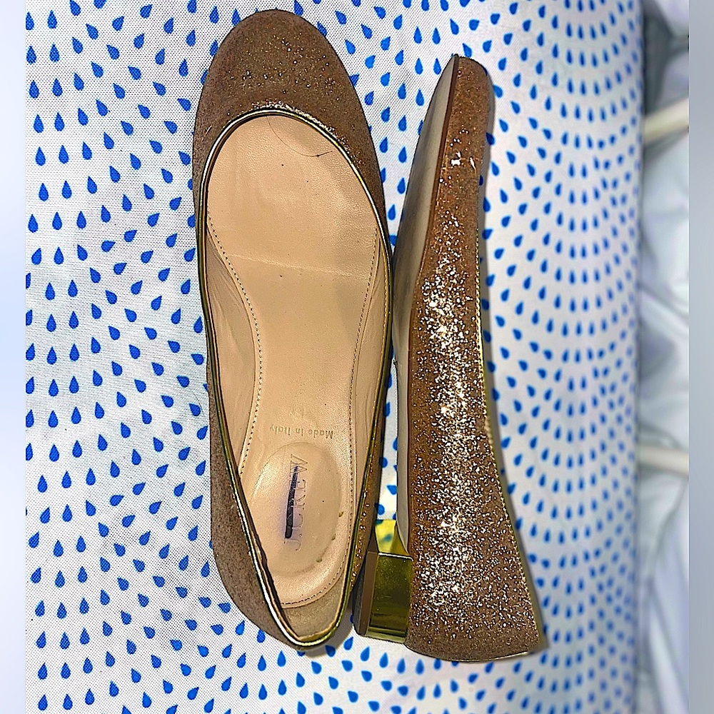Gold Sparkly Ballet Flats